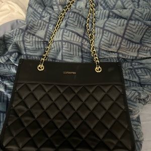 Bosnian black quilted bag with chain purse strap